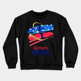 Gymnastics USA Support the Team USA Flag Crewneck Sweatshirt